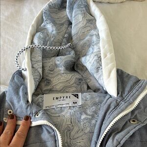 Empyre Gray and White Hooded Jacket